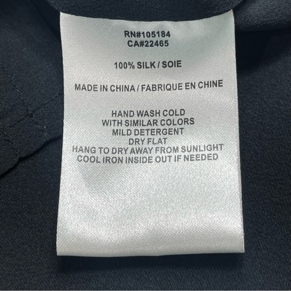 GO BY GO SILK Women's Black 100% Silk Tank Top Sequins V-Neck Size Medium - Picture 6 of 8